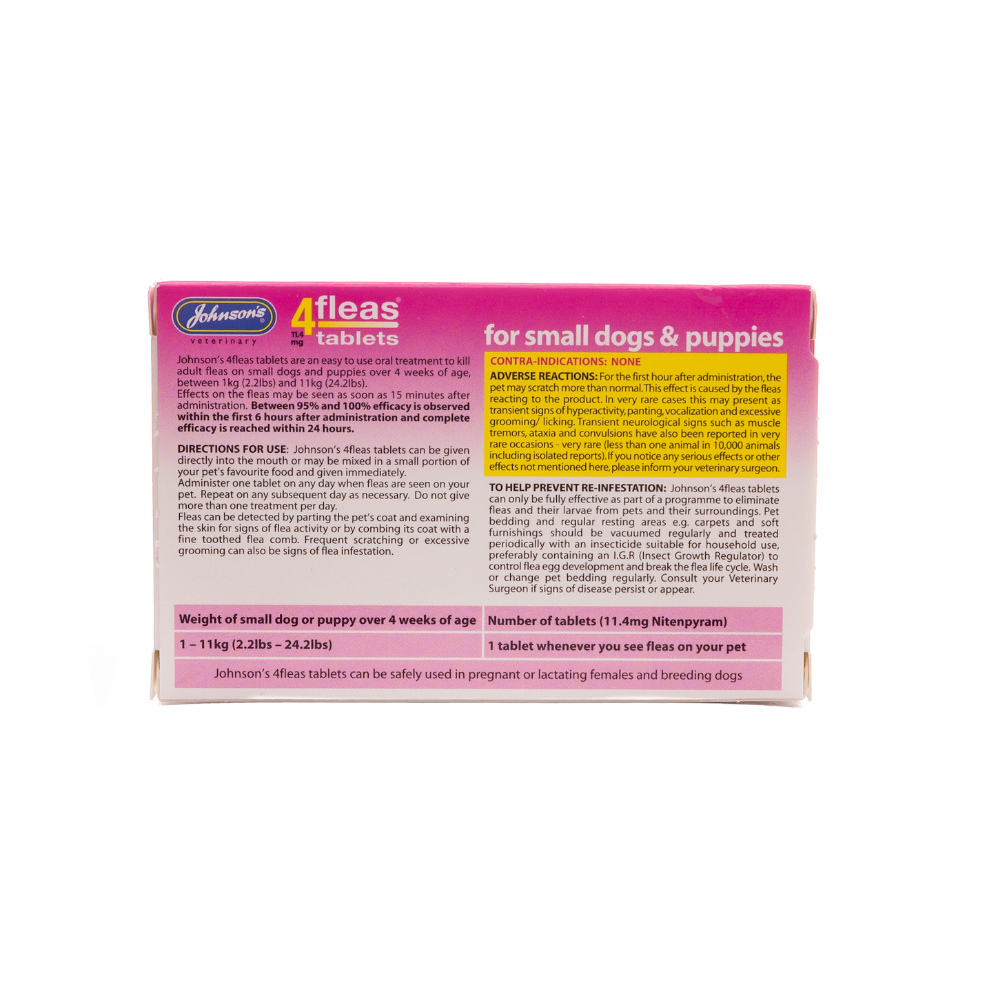 4 fleas Tablets for Puppies & Small Dogs - Pack of 3