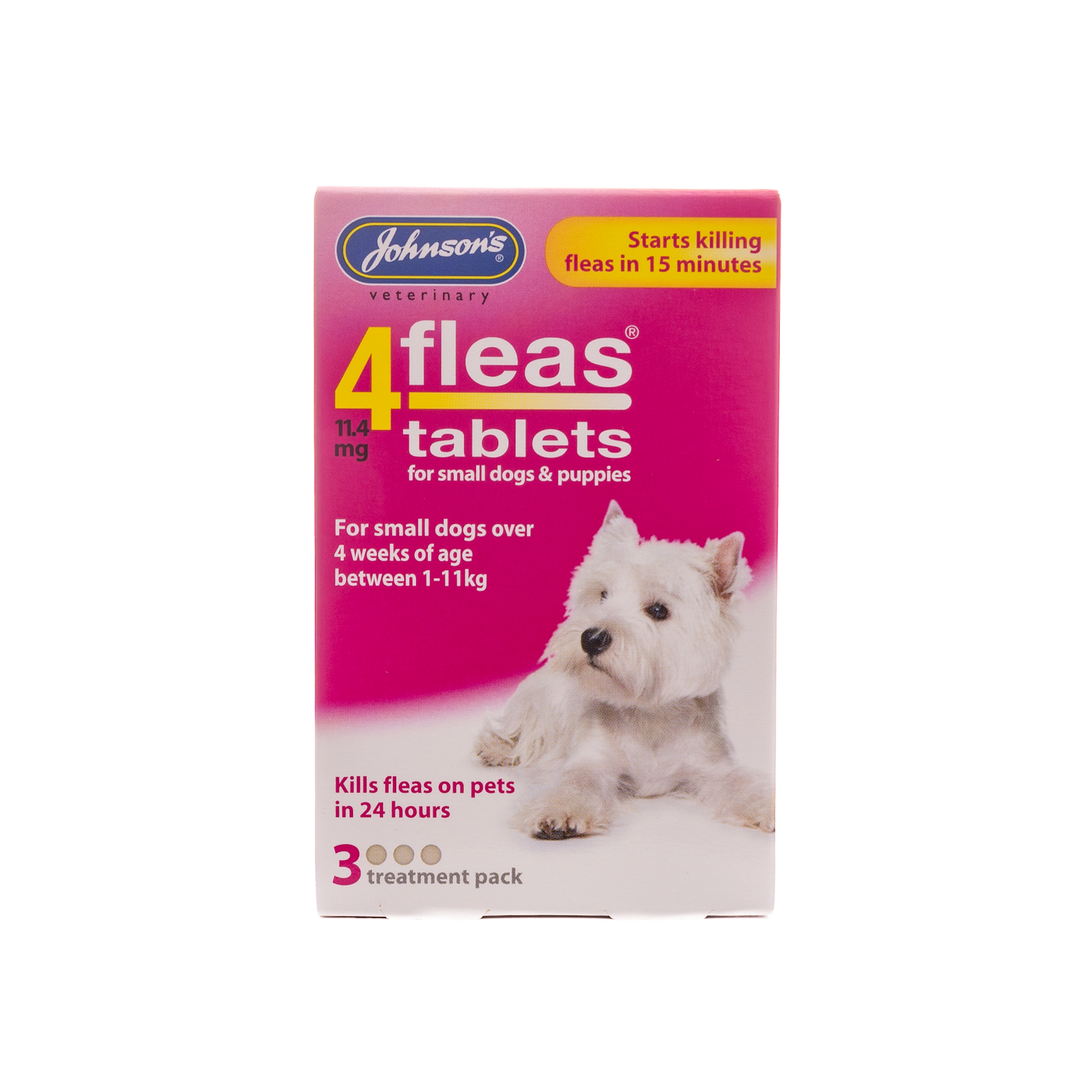 4 fleas Tablets for Puppies & Small Dogs - Pack of 3