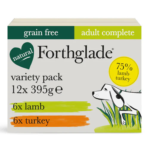 Forthglade Complete Turkey & Lamb Natural Wet Dog Food Variety Pack (12x395g)