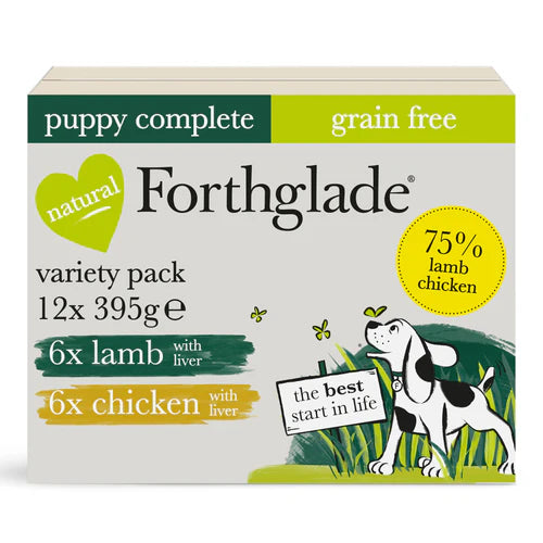 Forthglade Complete Puppy Lamb & Chicken Natural Wet Dog Food Variety Pack (12x395g)
