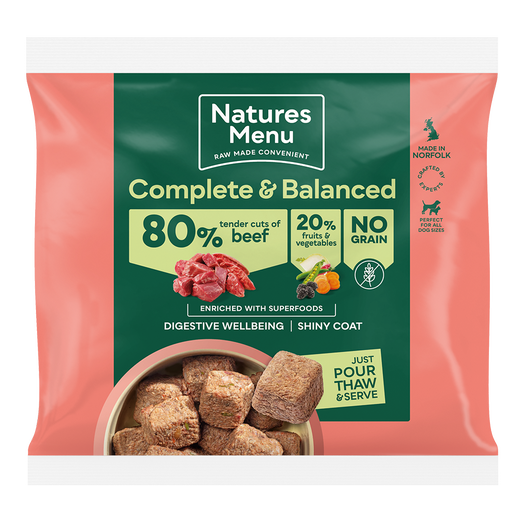 Natures Menu Complete & Balanced Beef Nuggets 80/20 1kg