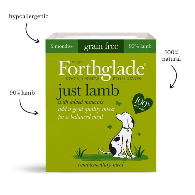 Forthglade Just Chicken, Lamb & Beef Natural Wet Dog Food Variety Pack (12x395g)