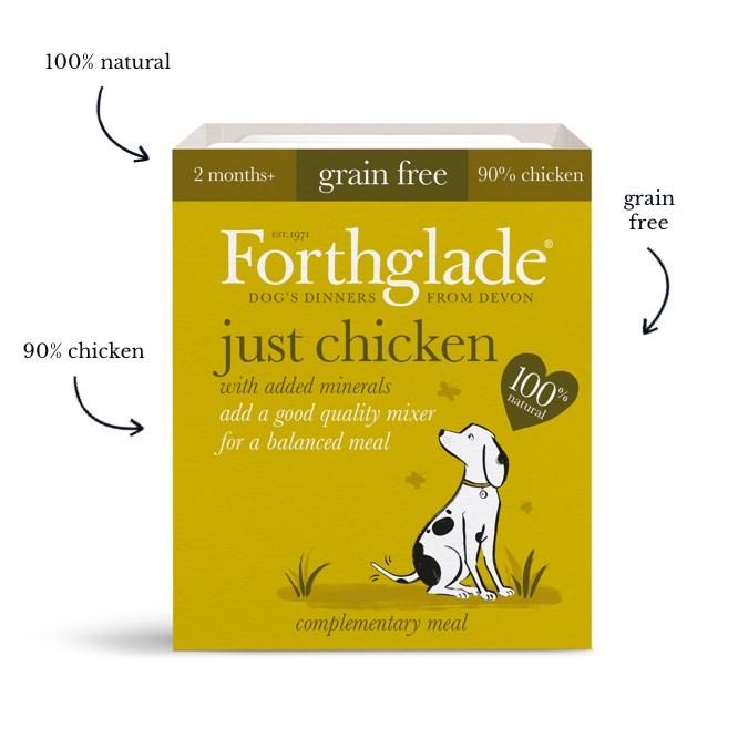 Forthglade Just Chicken, Lamb & Beef Natural Wet Dog Food Variety Pack (12x395g)