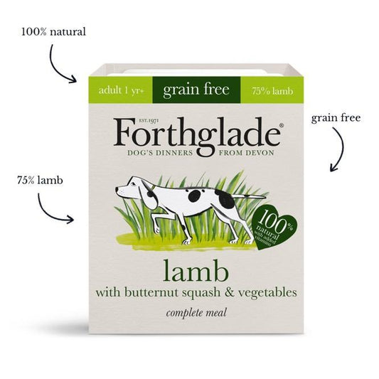Forthglade Complete Meal Grain Free Lamb with butternut squash & vegetables natural wet dog food (18x395g)