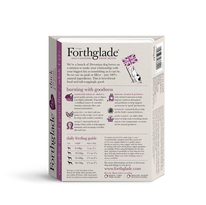 Forthglade Complete Meal Grain Free Duck with potato & vegetables natural wet dog food (18x395g)