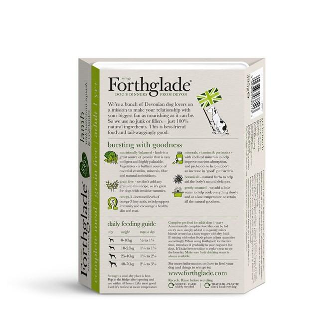 Forthglade Complete Meal Grain Free Lamb with butternut squash & vegetables natural wet dog food (18x395g)