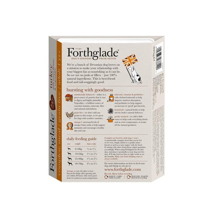 Forthglade Complete Meal Grain Free Turkey with sweet potato & vegetables natural wet dog food (18x395g)