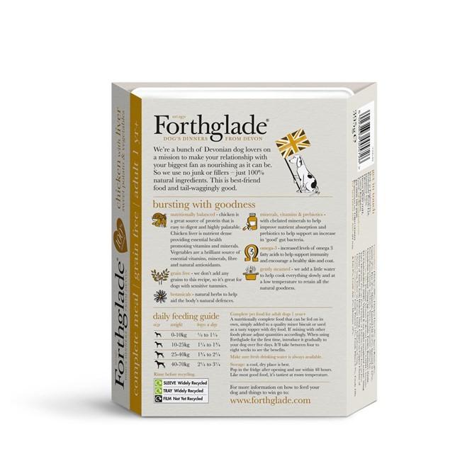 Forthglade Complete Meal Grain Free Chicken & Liver with sweet potato & vegetables natural wet dog food (18x395g)