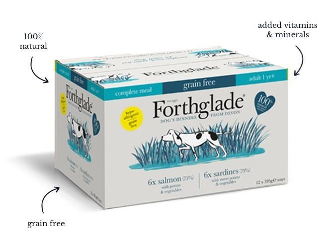 Forthglade Complete Salmon & Sardines Natural Wet Dog Food Variety Pack (12x395g)