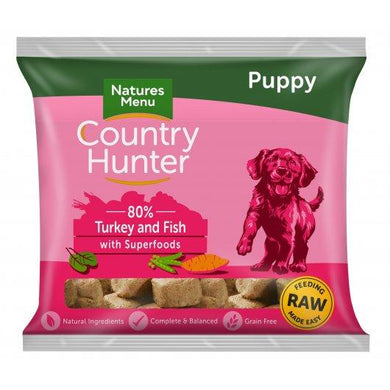 Country Hunter Dog Raw Frozen Nuggets Turkey & Fish Puppy 1kg