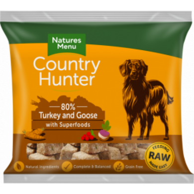 Country Hunter Raw Frozen Nuggets Turkey & Goose With Superfoods 1kg